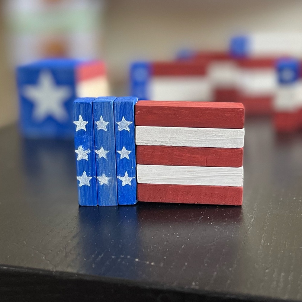 Flag Tiered Tray Decor
